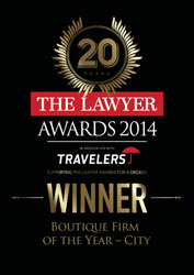The Lawyer Awards 2014 Winner, Boutique Firm of the Year City